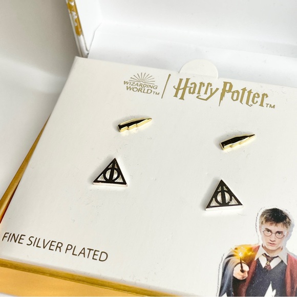 Brilliance Jewelry - NWT, Wizarding World Harry Potter, fine silver plated, gold, and silver earrings